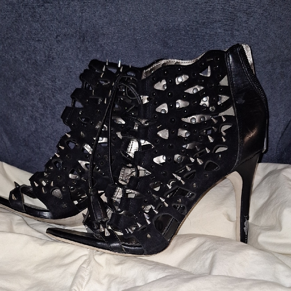Sam Edelman Black Studded Heels - Picture 2 of 9